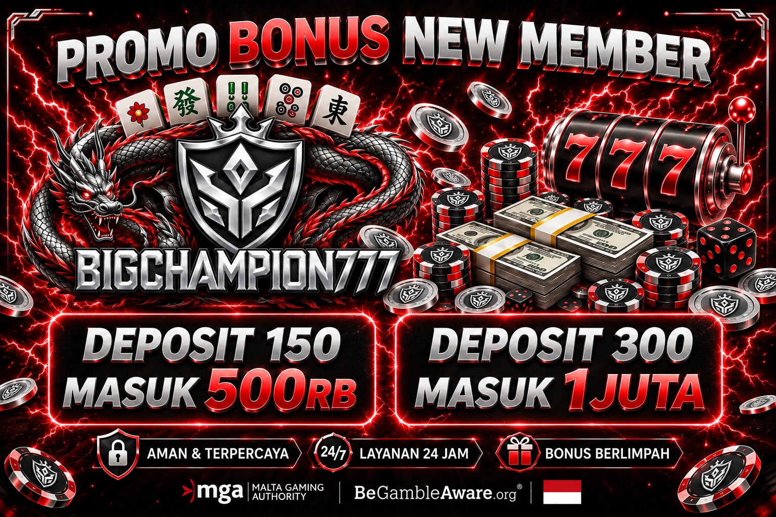 BONUS NEW MEMBER 150 RB MASUK 500 RB